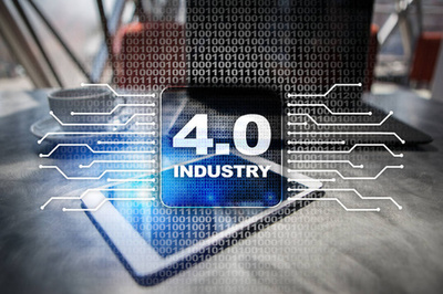 行業(yè)4.0 理念, 智能工廠結構。流程自動化和數(shù)據(jù)交換。現(xiàn)代制造技術